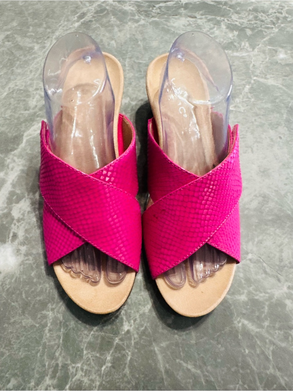 Vionic Leticia Women's Pink Snake Print Wedge Comfort Sandal Size 10